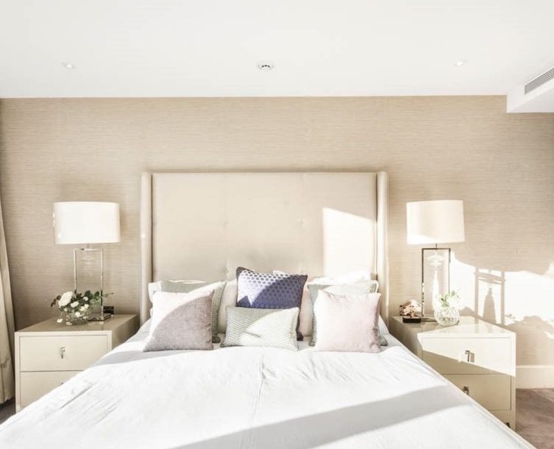 Bedroom with bedside lamps