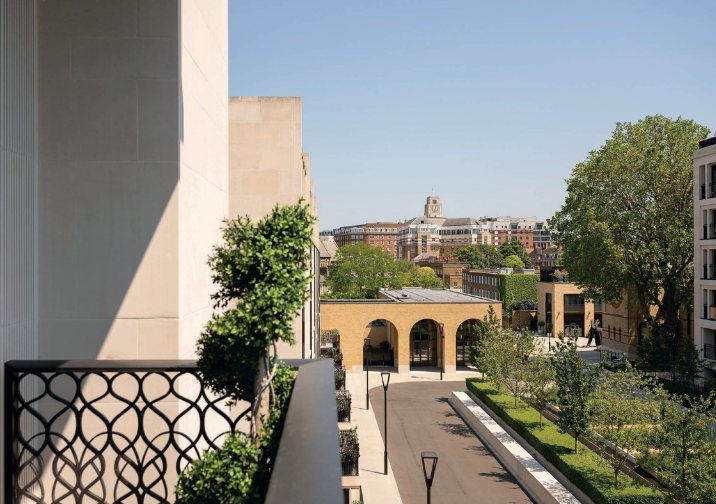 View over the garden squares from the balcony