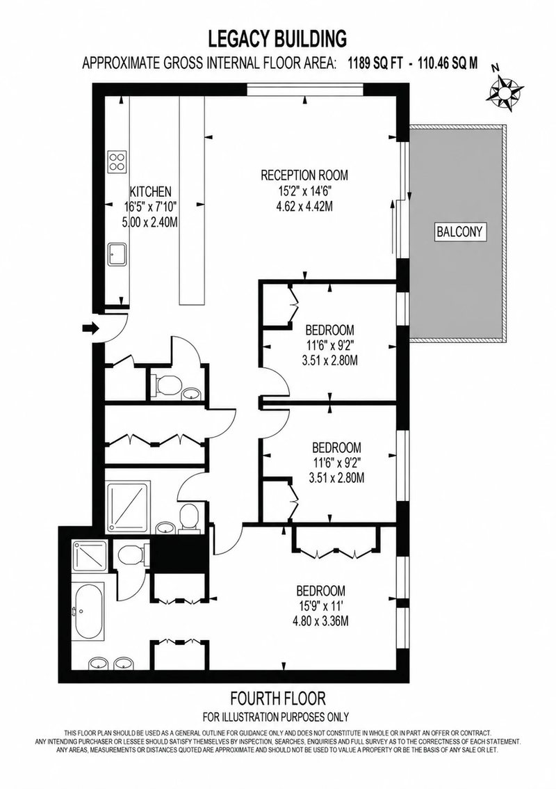 Floorplan: Legacy Building, fourth floor, approx. 1,189 sq ft