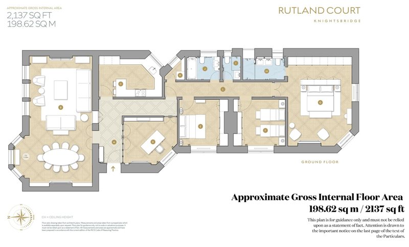 Floorplan: Rutland Court, ground floor, approx. 2,137 sq ft