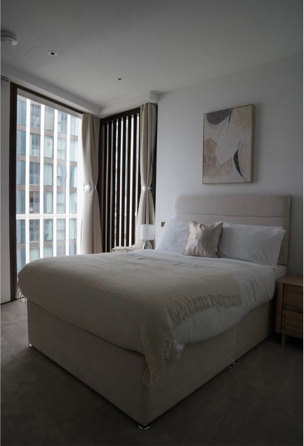 Bedroom with city view