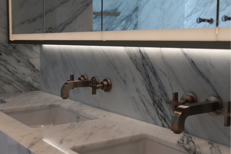 Marble bathroom vanity