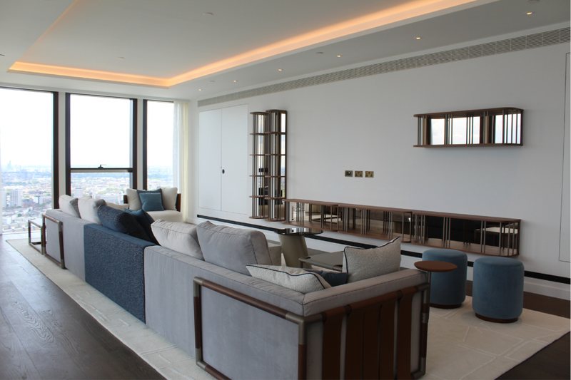 Reception room and media wall