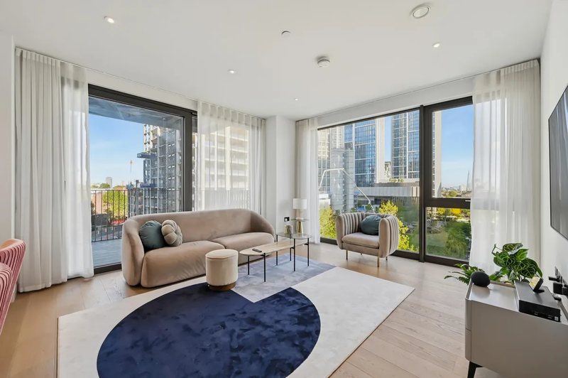 Living room with floor-to-ceiling windows